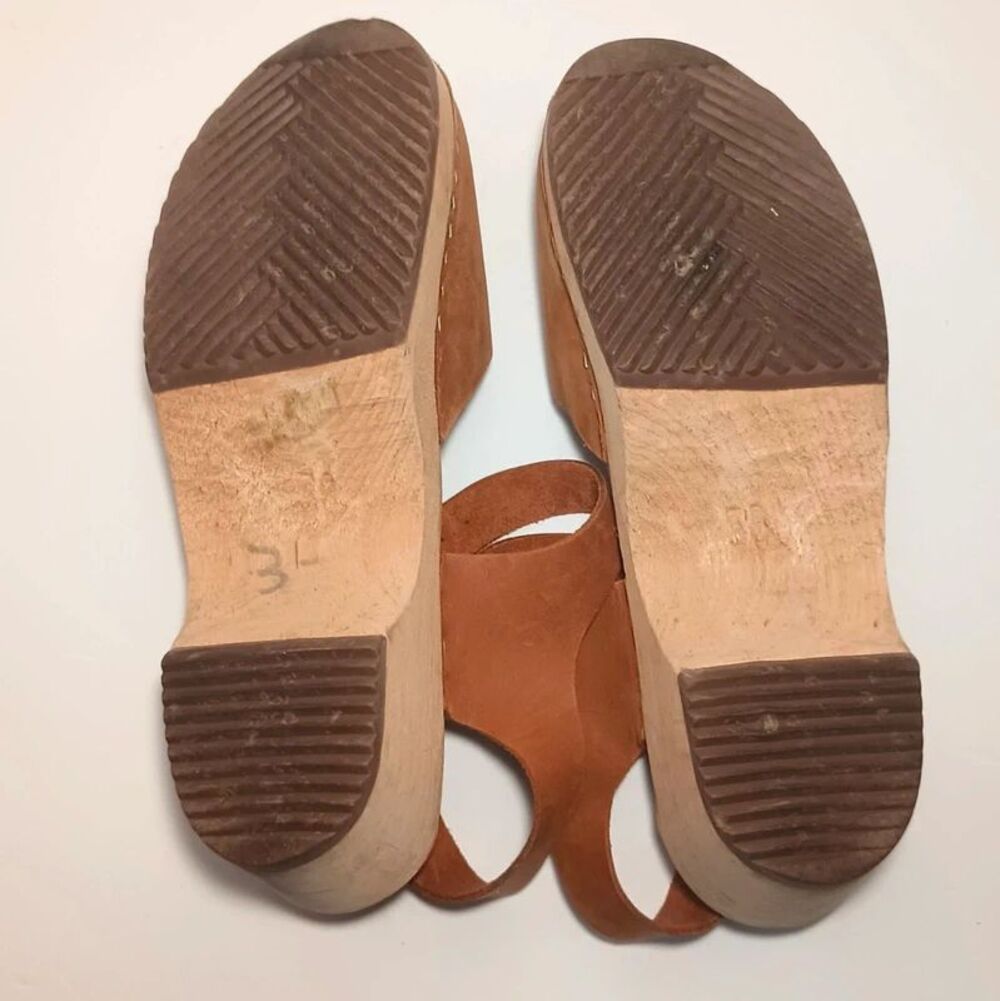 Lotta's Stockholm Wood Leather Highwood Brown Clogs Nubuck Leather 38/7.5 - Picture 11 of 12
